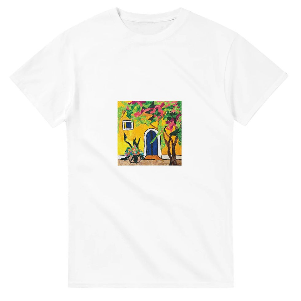 Thumbnail: Vibrant Mediterranean Villa T-Shirt: A Colorful Artistic Escape