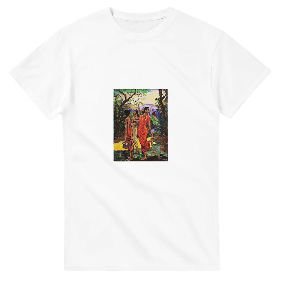 Thumbnail: Vibrant Collage Style Cotton Tee in Sizes S-5XL