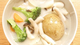 1月　簡単に作れる米粉のカレーとシチュー、イチゴのババロア