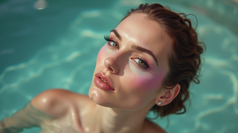 Vue en plongée d’une palette de maquillage de luxe avec des couleurs variées