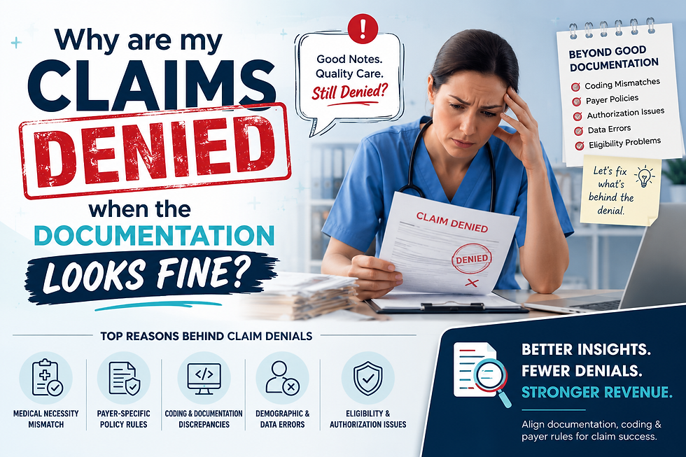 Why are my claims denied when the documentation looks fine?