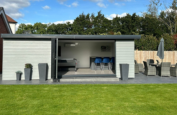 garden room, cement board, bifold doors, essex
