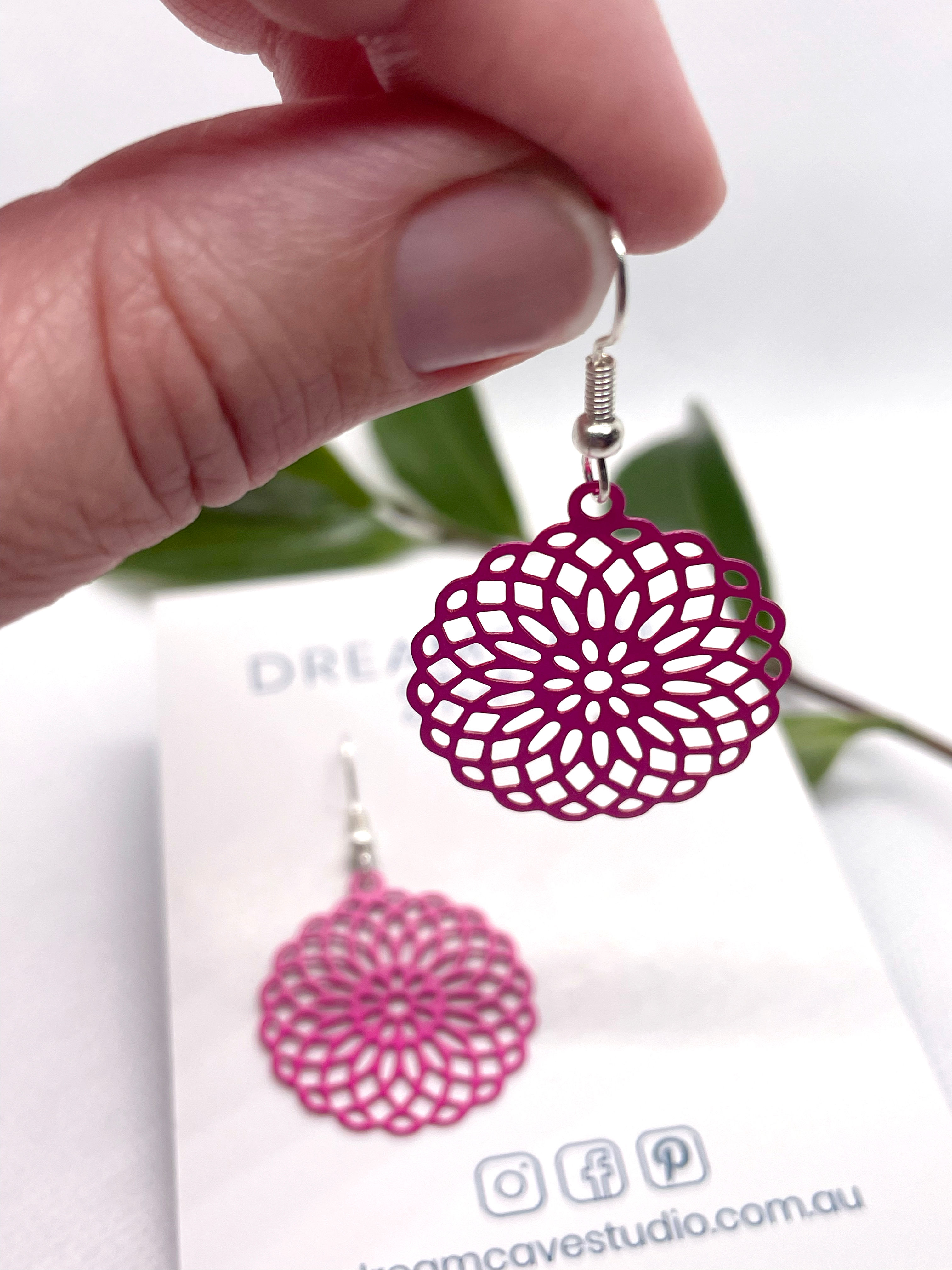 Mini Mandala drop earrings