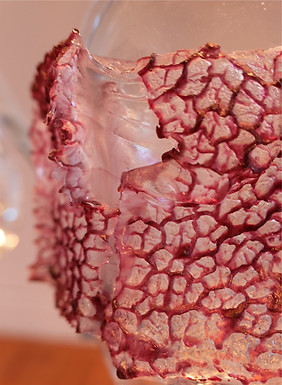 Becoming - glass vessel with wrapped texture