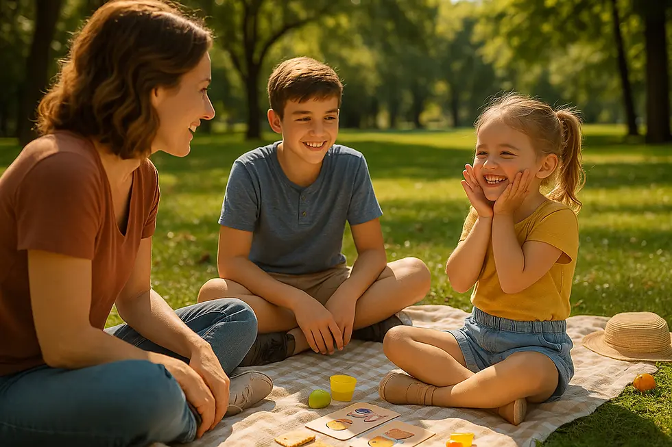 family_playing_emotion_charades_picnic_montessori_learning_outdoor_play_kidduca_rmb_games.webp
