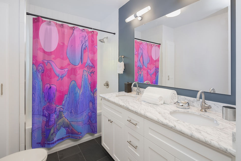 Thumbnail: Desert Whales Shower Curtain