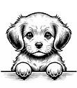 Cute puppy icon representing dog grooming services at Parfait Paws