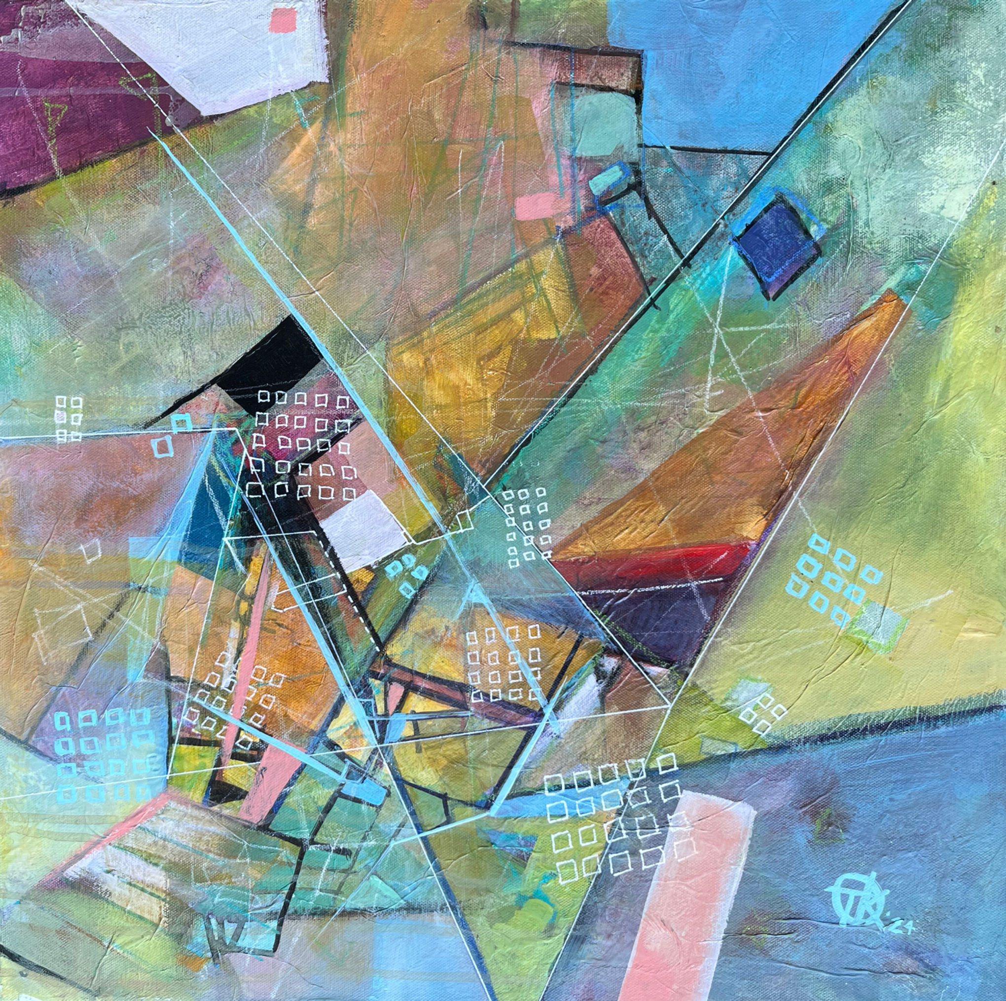 Aerial Levy Shots abstract painting by Thomas Kelty