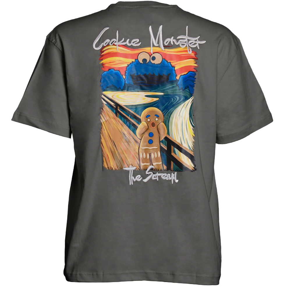 T-Shirt Cookie Monster Donkergrijs