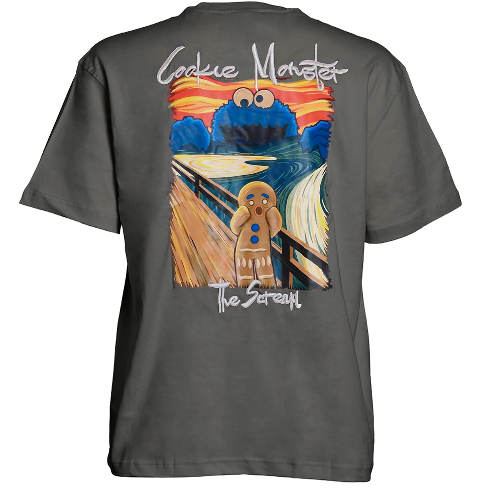 T-Shirt Cookie Monster Donkergrijs