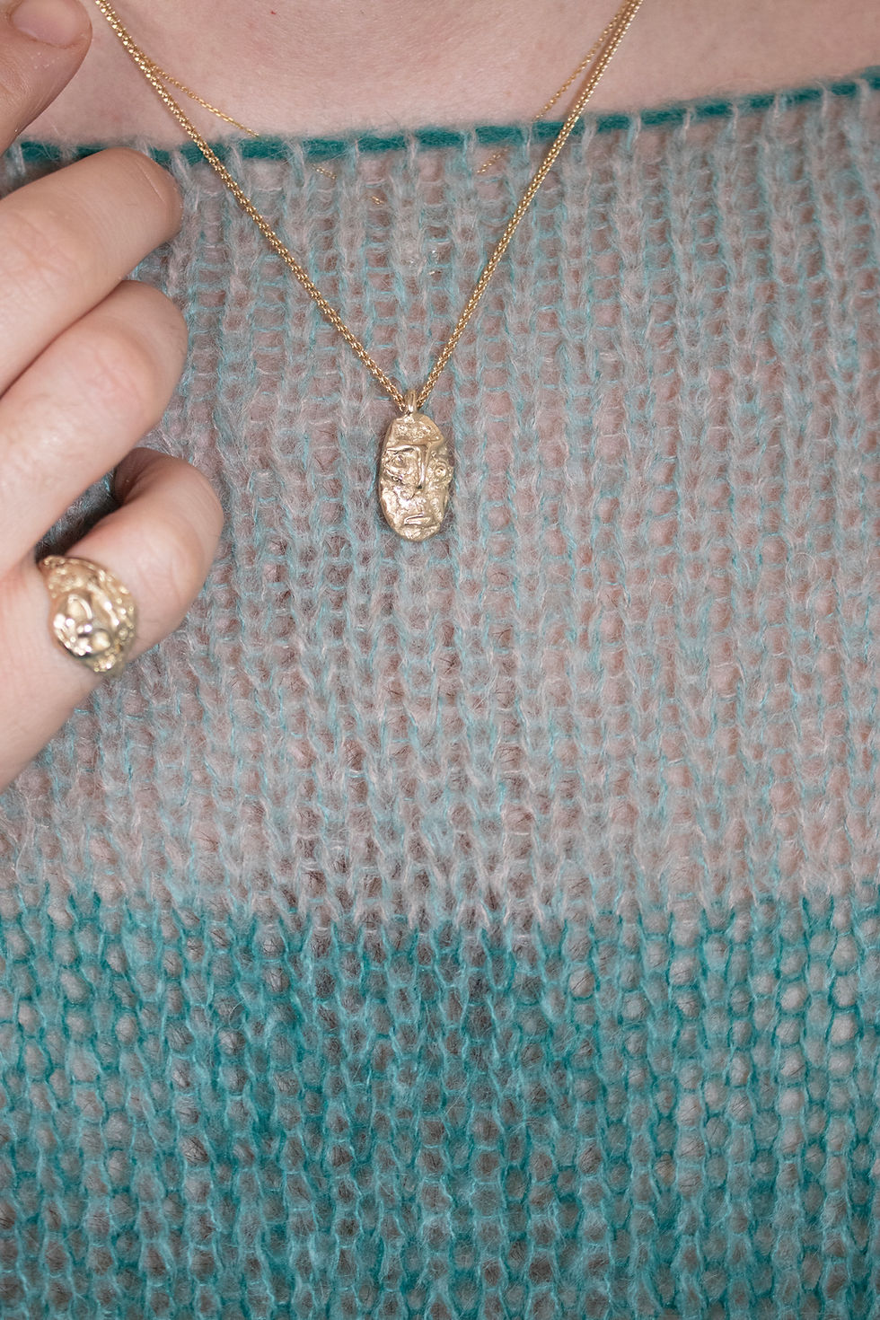 Thumbnail: Mohair sweater in greens