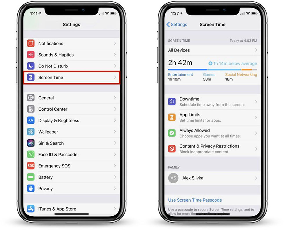 Schermtijd instellen Apple
