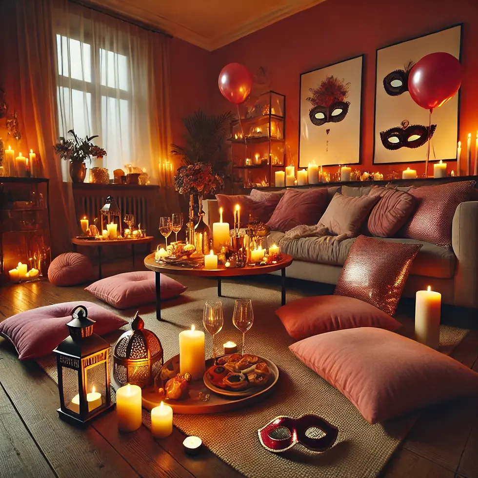 A close-up of a parting gift table set up for an adult gathering