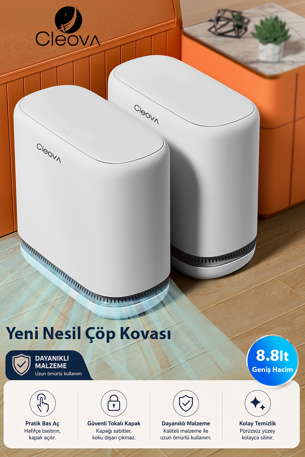 Küçük resim: Tezgah Üstü Çöp Kovası