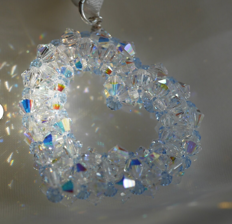 Thumbnail: Crystal Heart Charm: Handmade Valentine's Gift with Optional Personalization