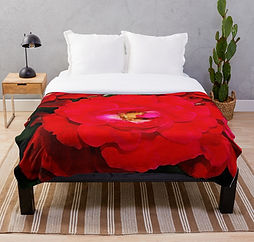 Red Floral blanket bedding