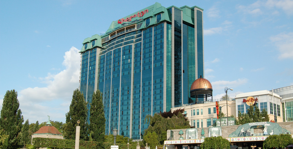 Glass Buildings Sheraton hotel and hard rock cafe