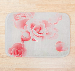 Pink Floral Roses bathmat