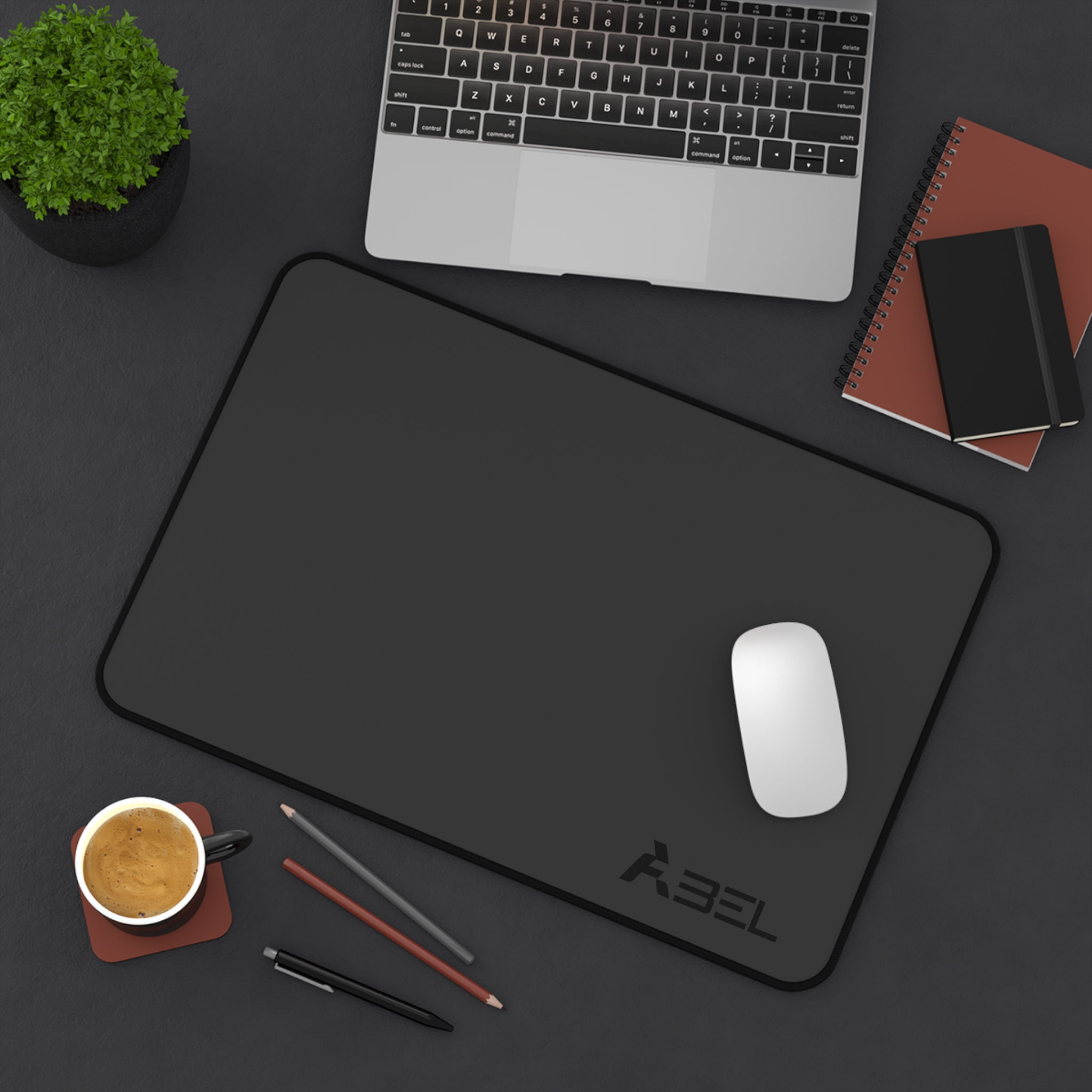 Black Minimalist Desk Mat – Large Gaming/Office Mouse Pad