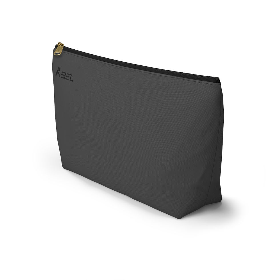 Thumbnail: Accessory Pouch — Black T‑Bottom Cosmetic & Tech Organizer