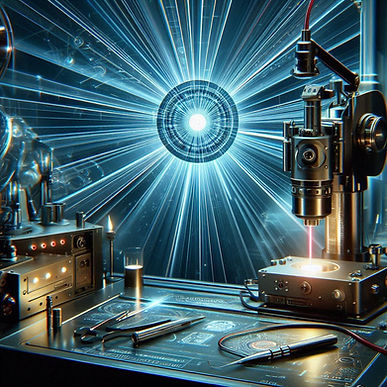 inspirational images of laser, pulsed laser, futuristic and scientific with ultra modern e