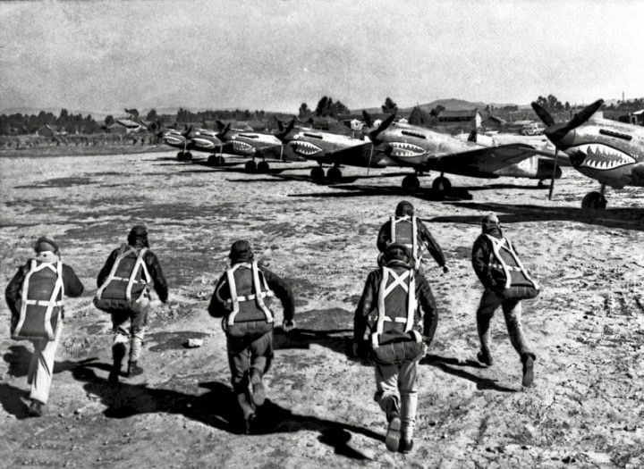 Flying Tigers scramble at Mingaladon airfield