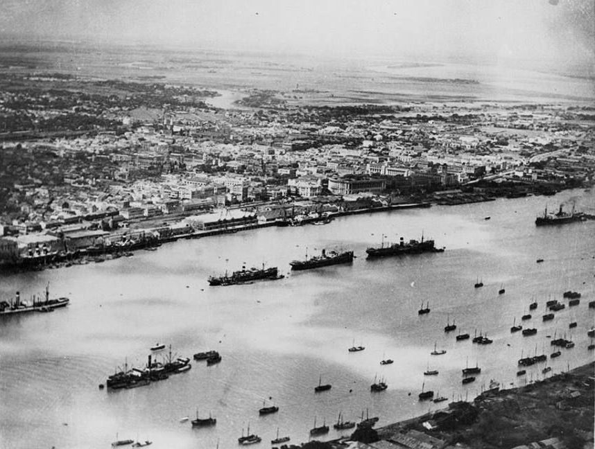 Rangoon harbour in early 1942