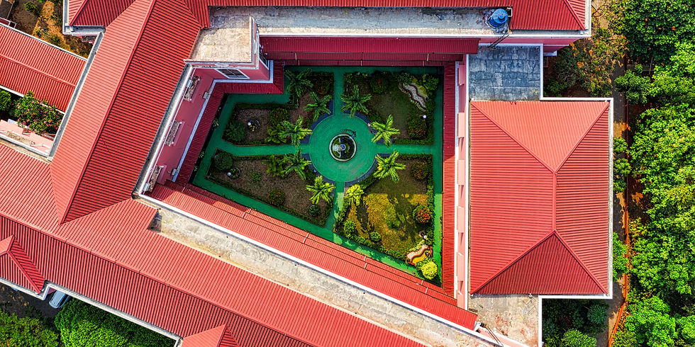 vue de drone d'une toiture