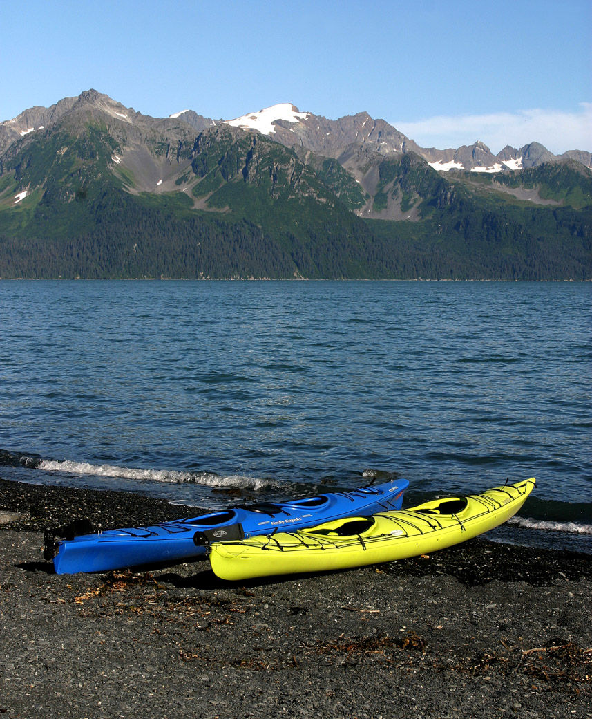 Kayaks on Reserection Bay Seward AK
