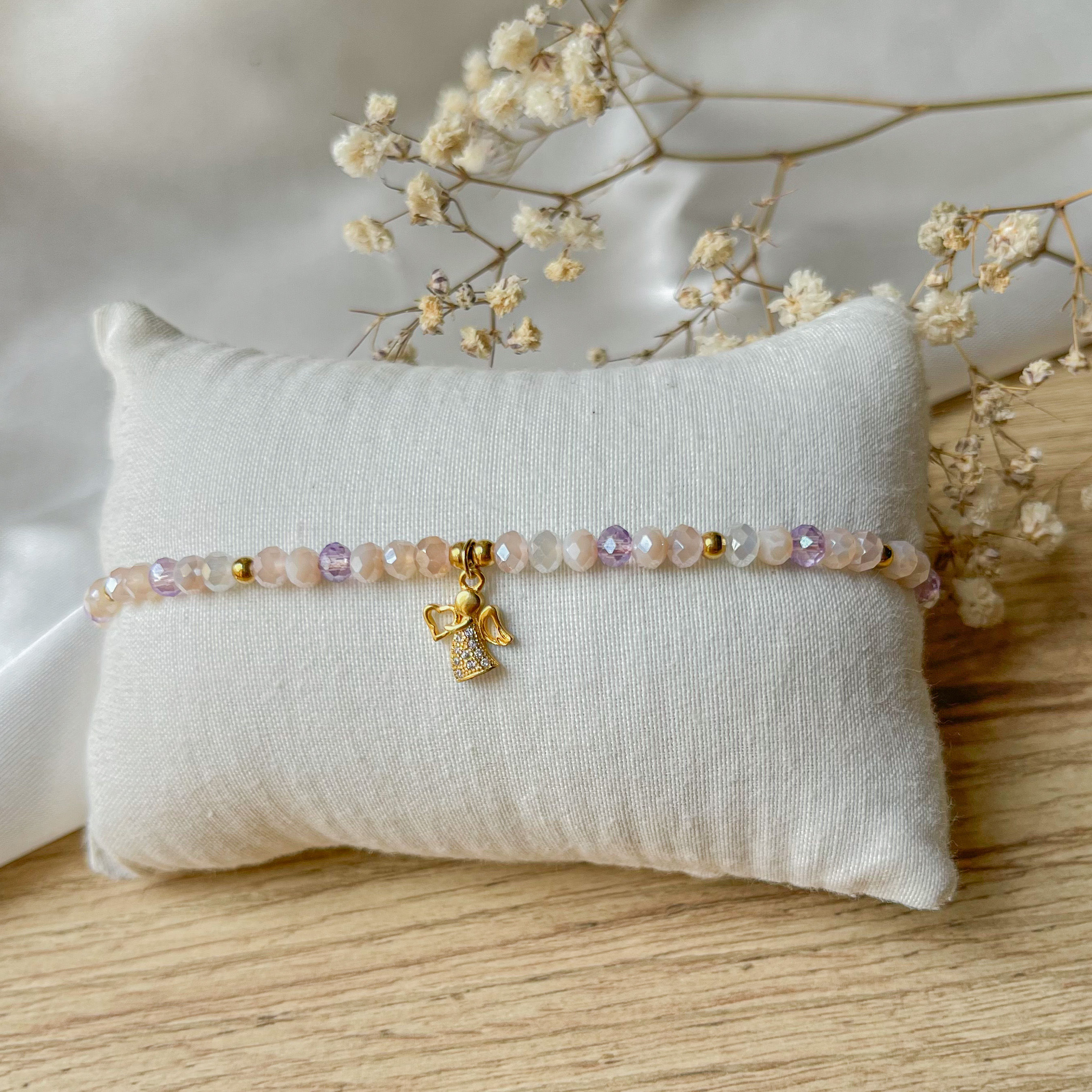 Pulsera Angel rosa nude