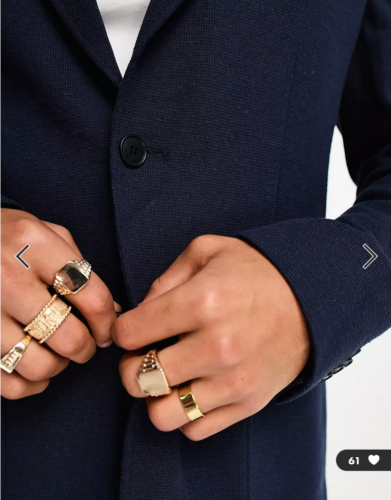 Thumbnail: GANT jersey slim fit blazer in navy