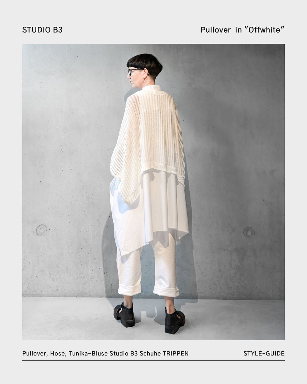 Miniaturbild: Pullover aus Biobaumwolle für deinen Lagenlook  in "Offwhite" von Studio B3