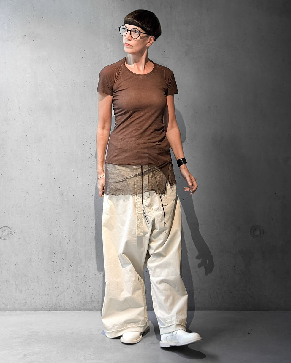 Miniaturbild: T-Shirt mit Baumwoll-Mash Bund in "Henna-Cloud"  von  RUNDHOLZ DIP
