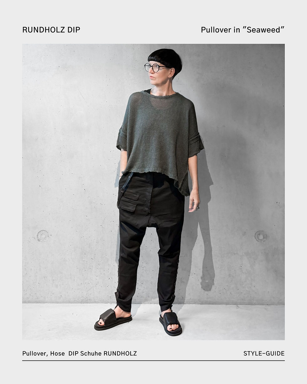Miniaturbild: Pullover aus Leinenstrick in "Seaweed" mit 3/4 Ärmel von  RUNDHOLZ DIP