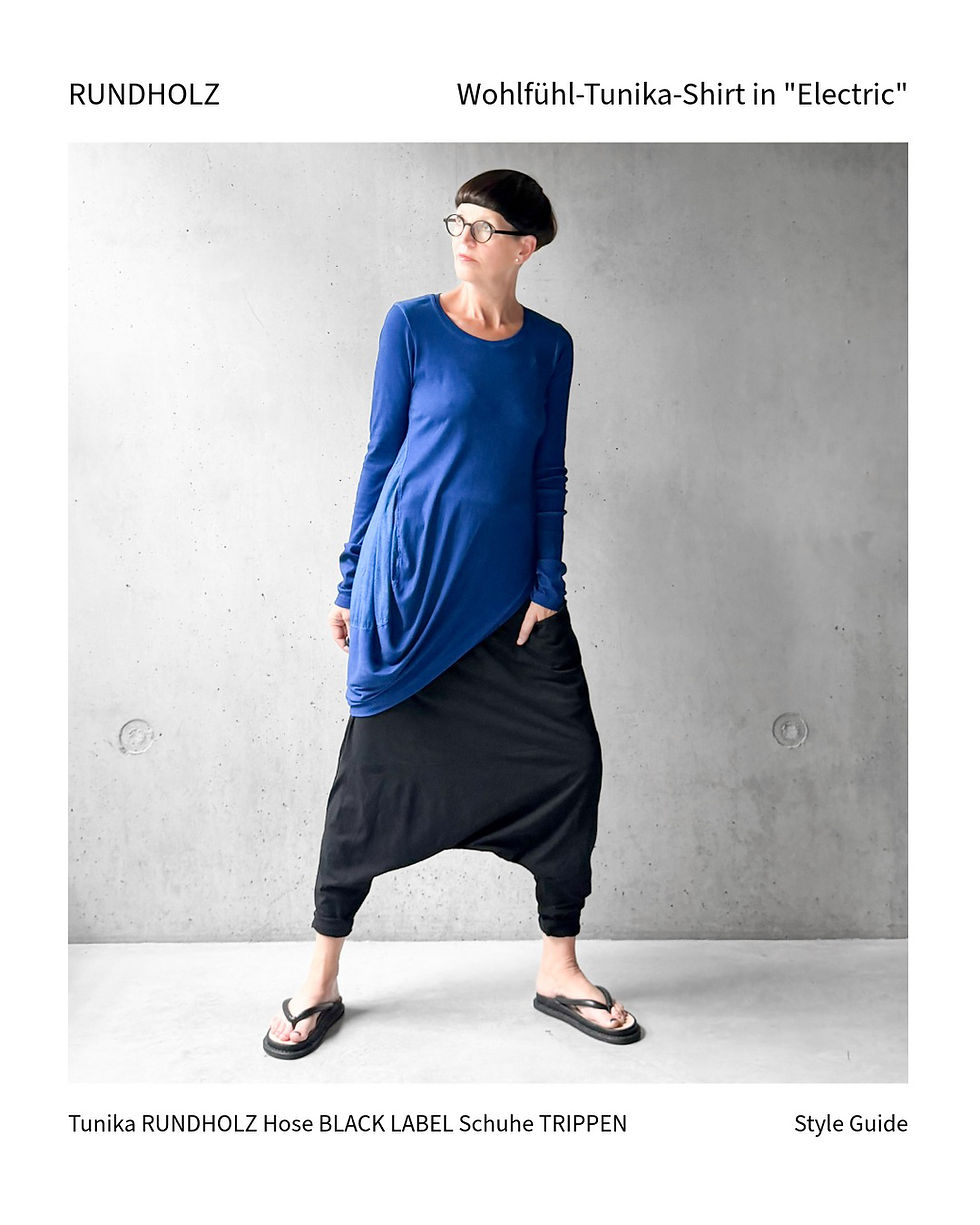 Miniaturbild: Tunika-Shirt mit seitlichen Detail in "Electric-Cloud" von RUNDHOLZ