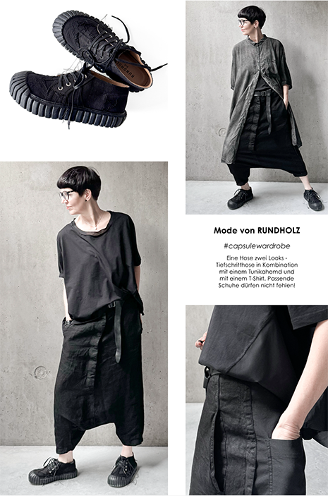 Drei Looks mit Tiefschritthose von RUNDHOLZ DIP