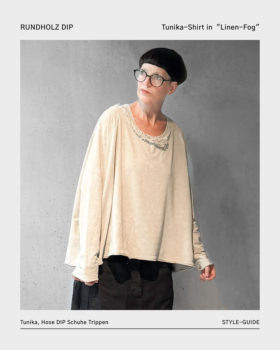 Miniaturbild: Tunika-Shirt mit Baumwollspitze in "Linen-Fog" von RUNDHOLZ DI