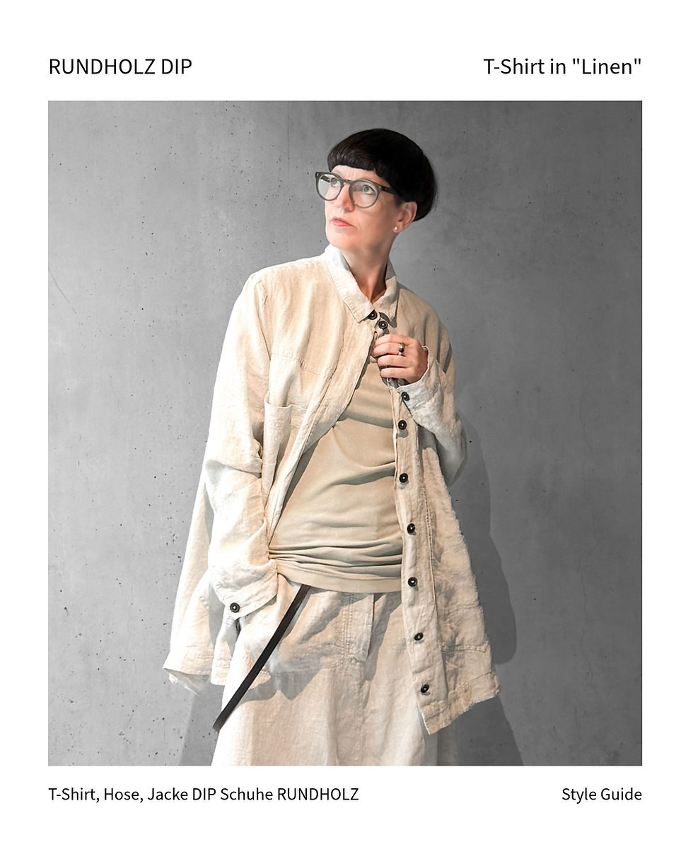 Miniaturbild: T-Shirt aus Ripp-Jersey in "Linen-Fog"  von  RUNDHOLZ DIP