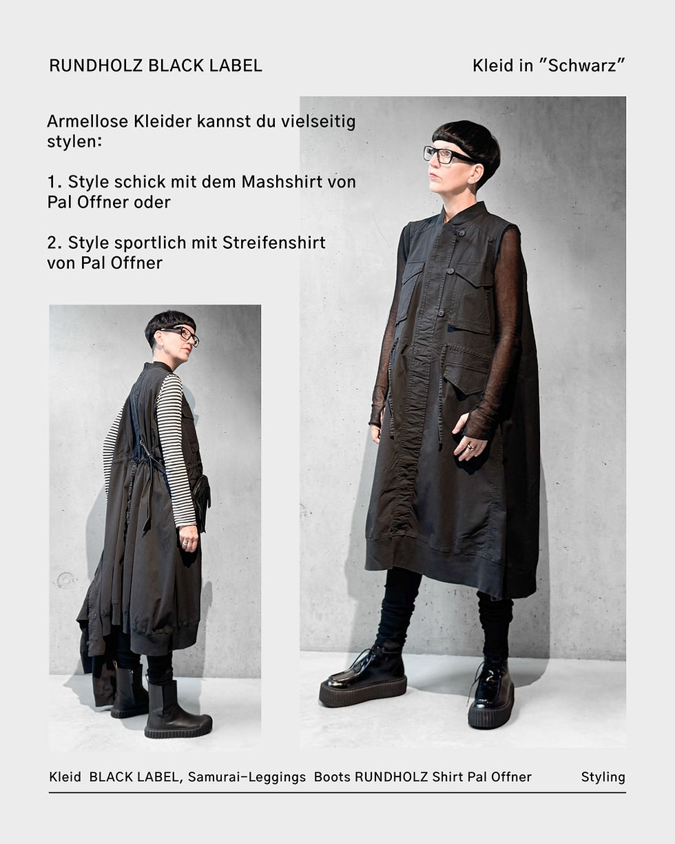 Miniaturbild: Ärmelloses Kleid von Rundholz Black Label - entdecke die vielseitigen Looks im avantgardistischen Stil.