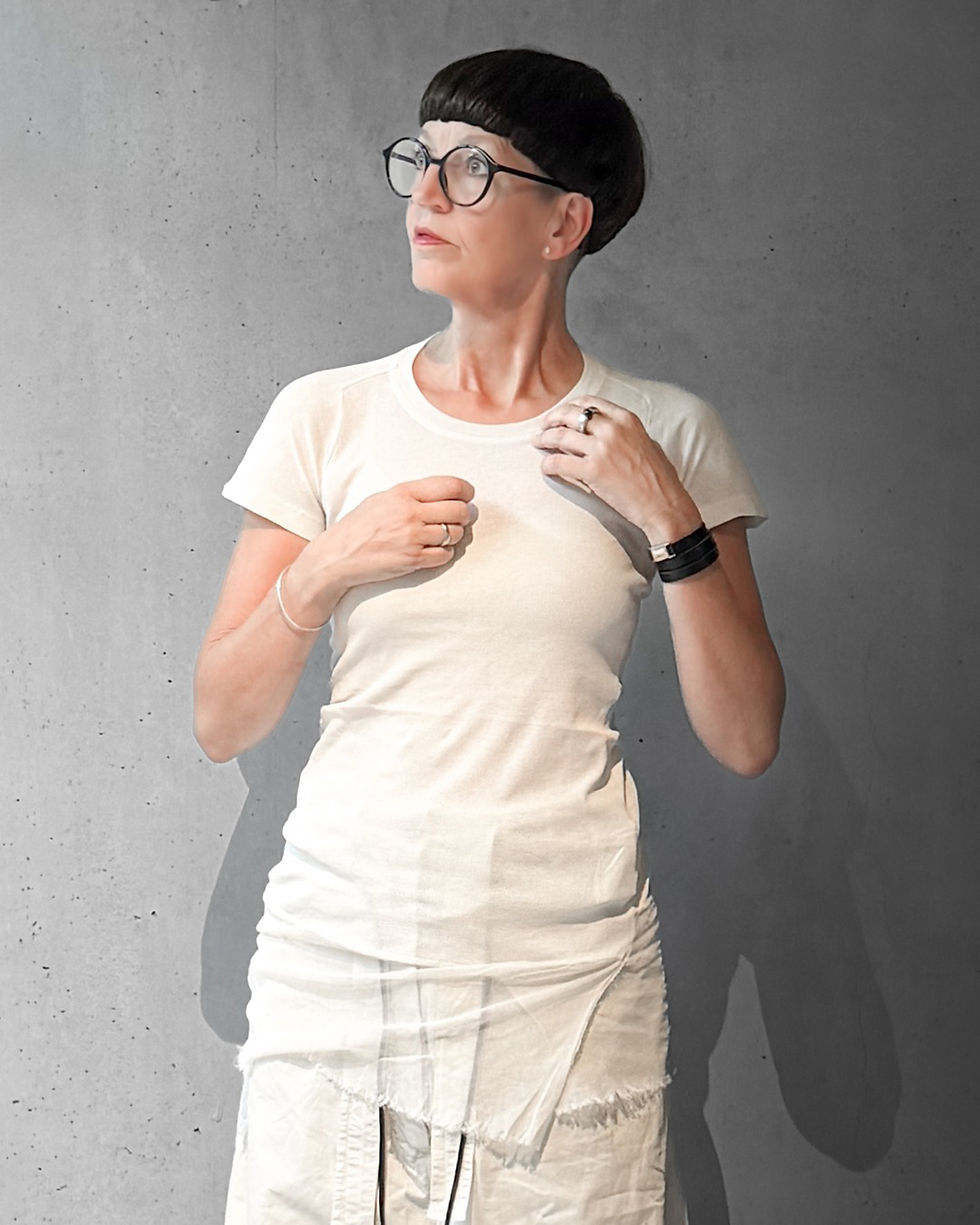 Miniaturbild: T-Shirt mit Baumwoll-Mash Bund in "Ivory"  von  RUNDHOLZ DIP