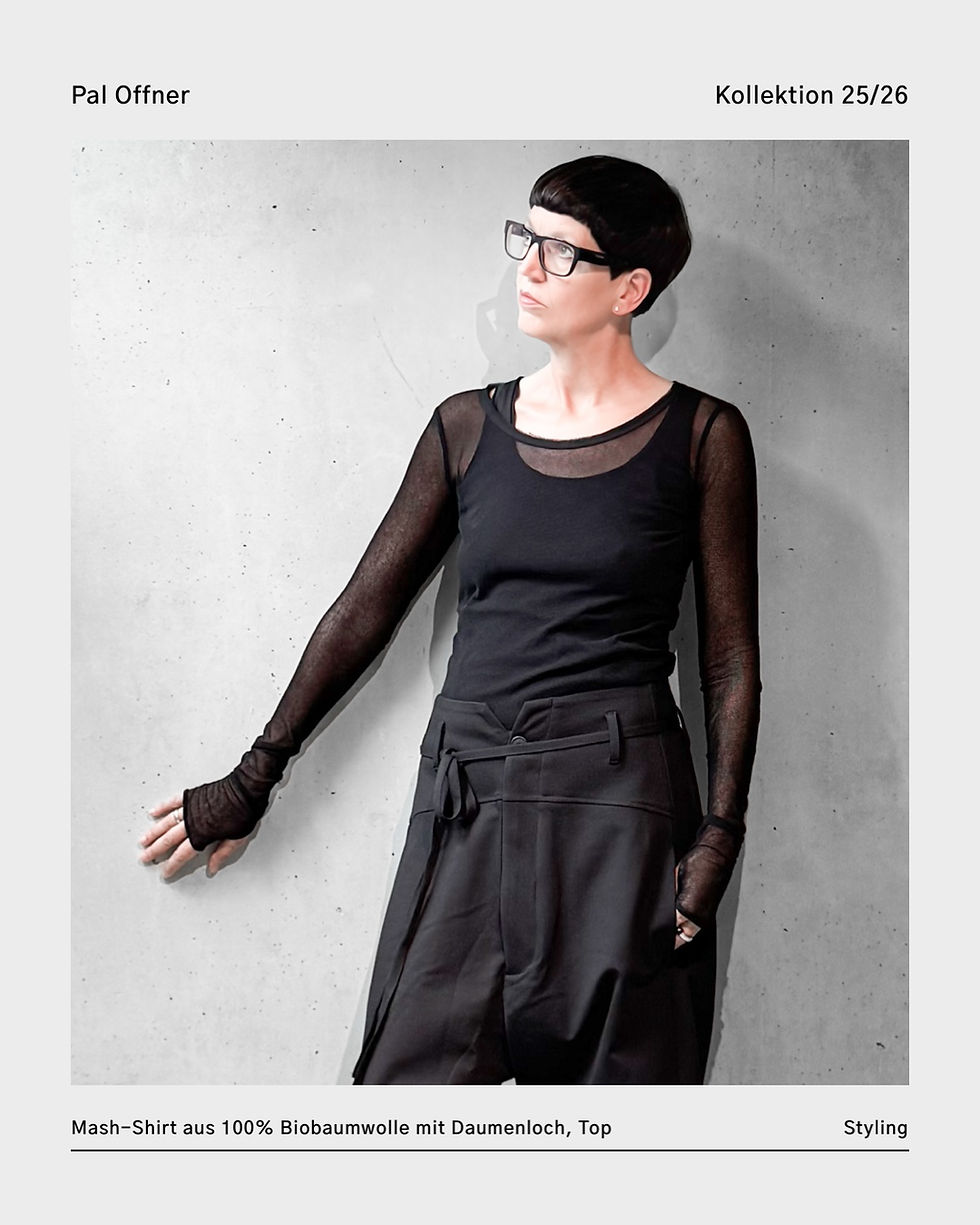 Miniaturbild: Netzshirt aus Biobaumwolle von Pal Offner - avantgarditische Mode im Unisex Stil