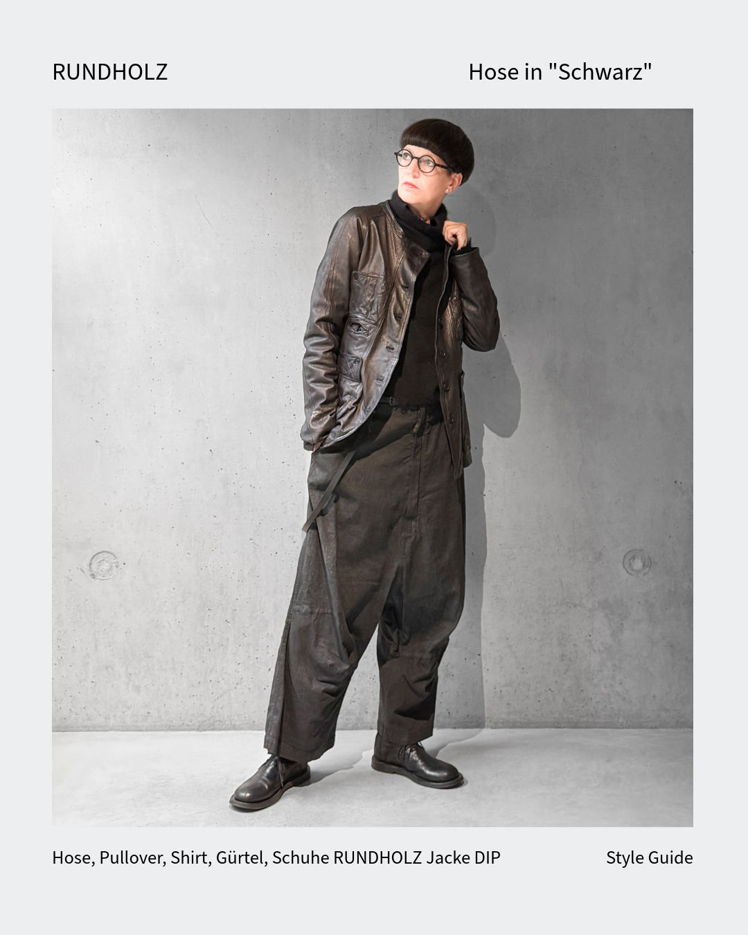 Tiefschritthose in "Black Gloss" von RUNDHOLZ