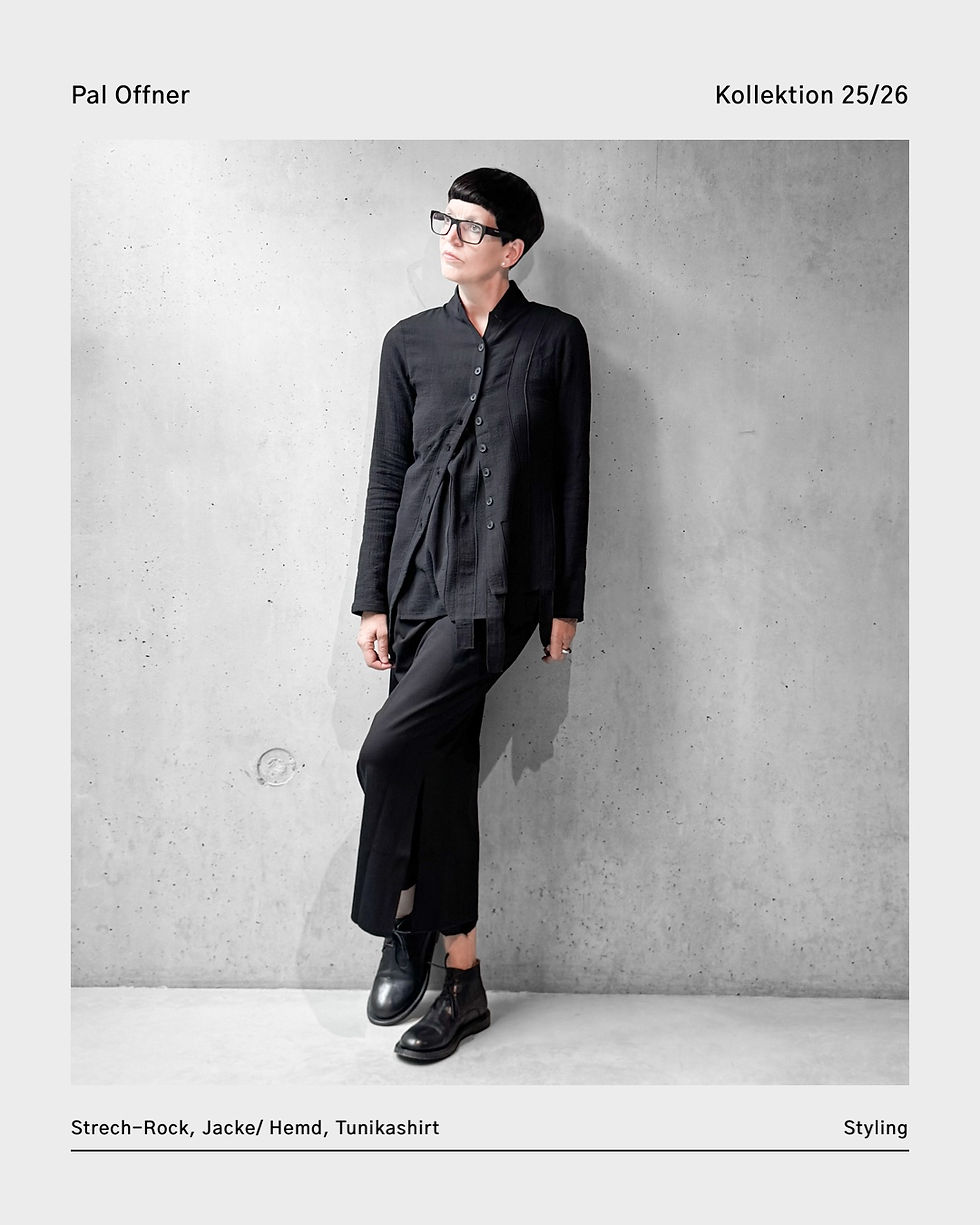 Miniaturbild: Minimalistische Jacke im japanischen Stil aus Musselin von Pal Offner - Unisexmode im Lagenlook
