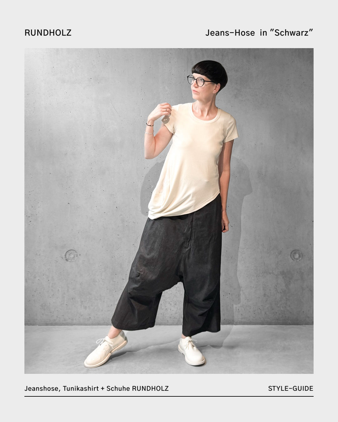 Tiefschritthose aus Jeans in "Schwarz" von RUNDHOLZ