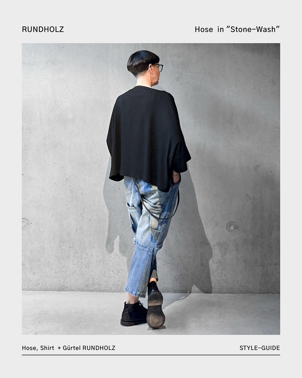 Miniaturbild: Jeans Hose mit Tiefschritt (Stone-Wash) -  von RUNDHOLZ