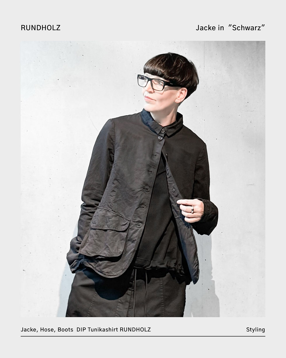 Jacke mit Kellerfalte in Schwarz von RUNDHOLZ DIP