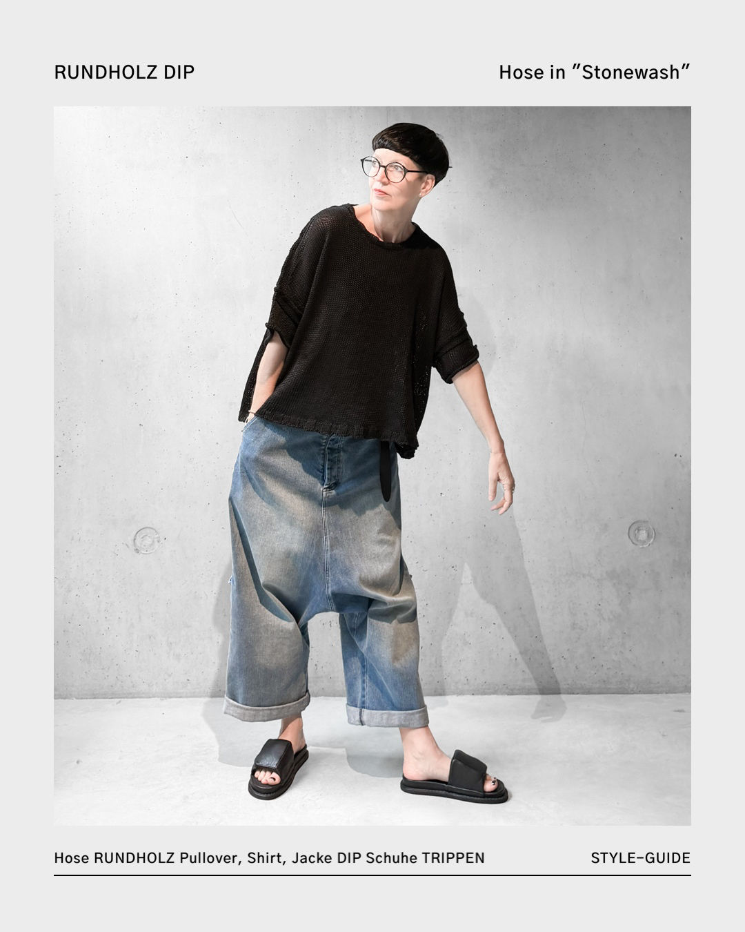 Weite Baggy-Jeans (Stone-Wash) - von RUNDHOLZ