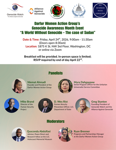 Darfur Women Action Group Webinar April 24, 9 AM EDT
