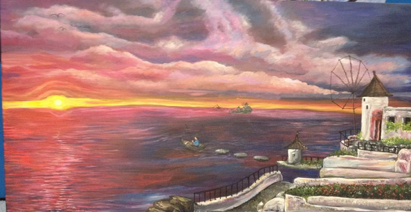 Santorini and the fisherman