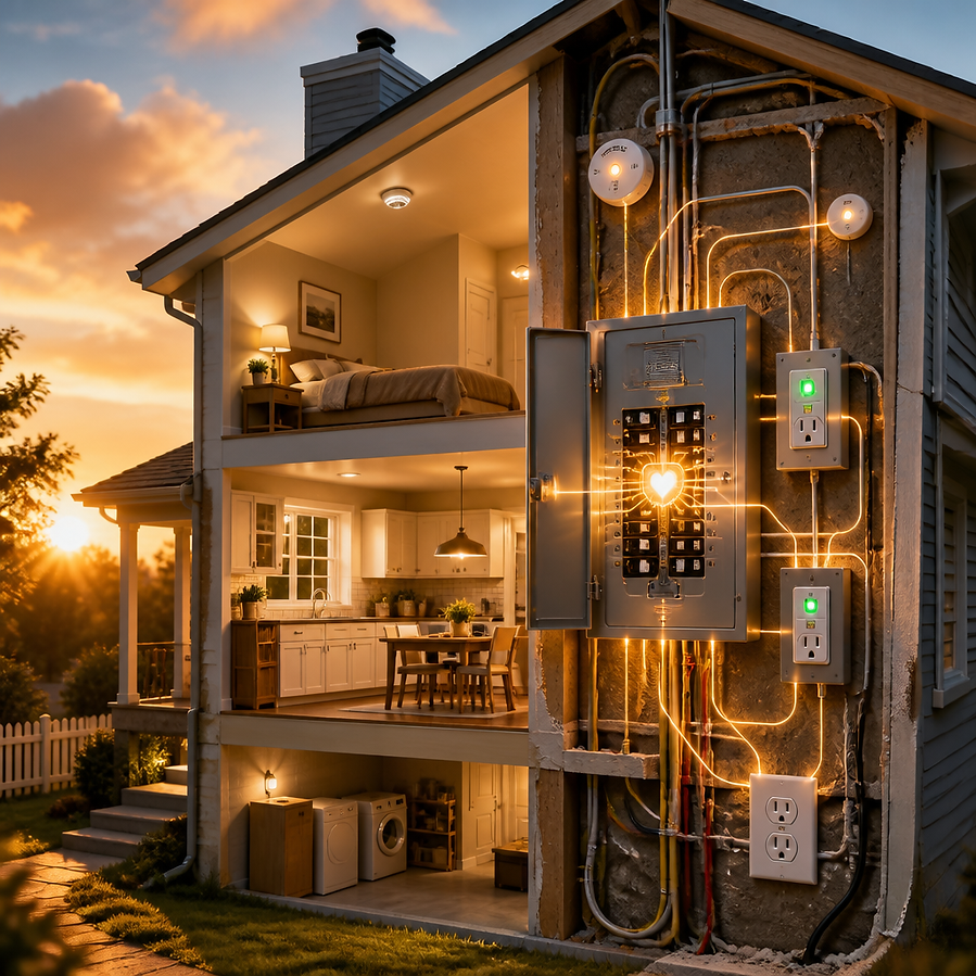 Illustration of a home electrical system fed from the main panel